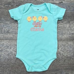 6-9M Light Blue “Chillin with My Chicks” Onesie